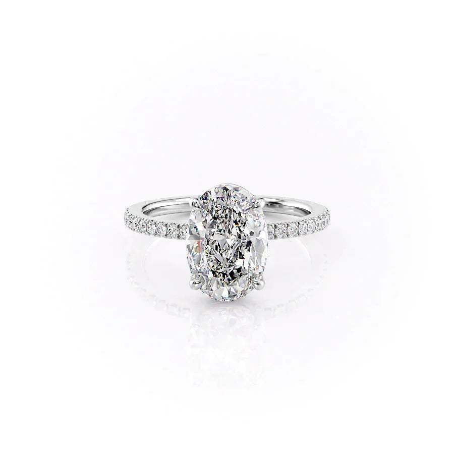 The Pave Eleanor Set With A 2 Carat Oval Lab Diamond