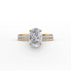 The Pave Eleanor Set With A 2.5 Carat Oval Moissanite
