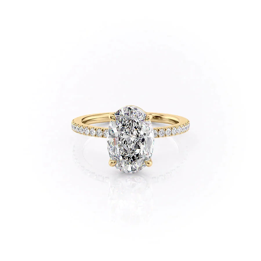 The Pave Eleanor Set With A 2 Carat Oval Lab Diamond