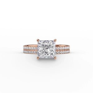 The Pave Eleanor Set With A 1.5 Carat Princess Moissanite