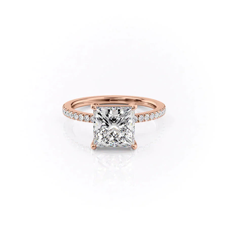 The Pave Eleanor Set With A 1 Carat Princess Lab Diamond