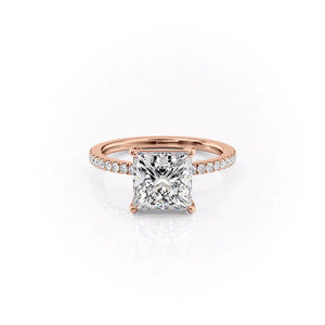 The Pave Eleanor Set With A 1 Carat Princess Lab Diamond