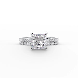 The Pave Eleanor Set With A 2 Carat Princess Lab Diamond