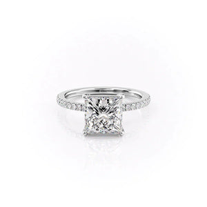 The Pave Eleanor Set With A 2 Carat Princess Lab Diamond