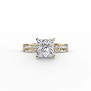 The Pave Eleanor Set With A 2 Carat Princess Lab Diamond