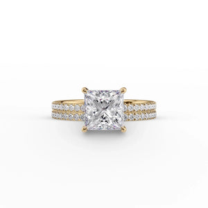 The Pave Eleanor Set With A 2 Carat Princess Lab Diamond