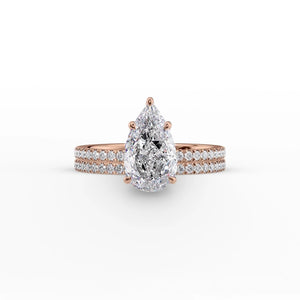 The Pave Eleanor Set With A 2 Carat Pear Lab Diamond