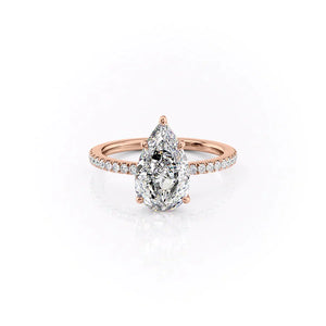 The Pave Eleanor Set With A 2.5 Carat Pear Moissanite