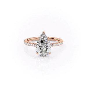 The Pave Eleanor Set With A Pear Moissanite