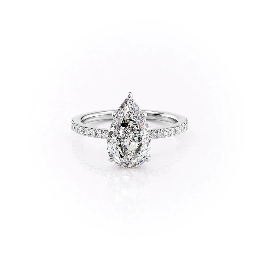 The Pave Eleanor Set With A Pear Moissanite