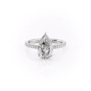 The Pave Eleanor Set With A Pear Moissanite