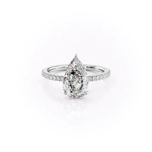 The Pave Eleanor Set With A 1.5 Carat Pear Moissanite