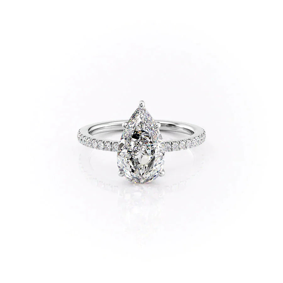 The Pave Eleanor Set With A 4.5 Carat Pear Moissanite