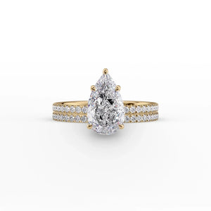 The Pave Eleanor Set With A 2 Carat Pear Lab Diamond