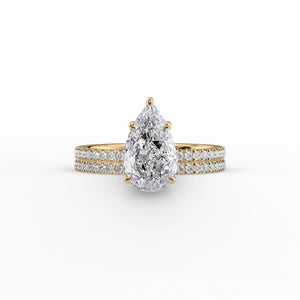 The Pave Eleanor Set With A 2 Carat Pear Lab Diamond