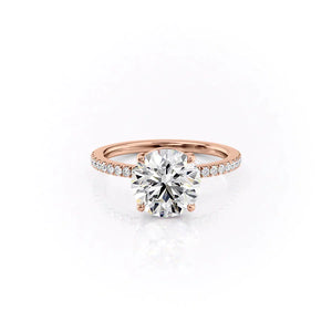 The Pave Eleanor Set With A 1.5 Carat Round Moissanite