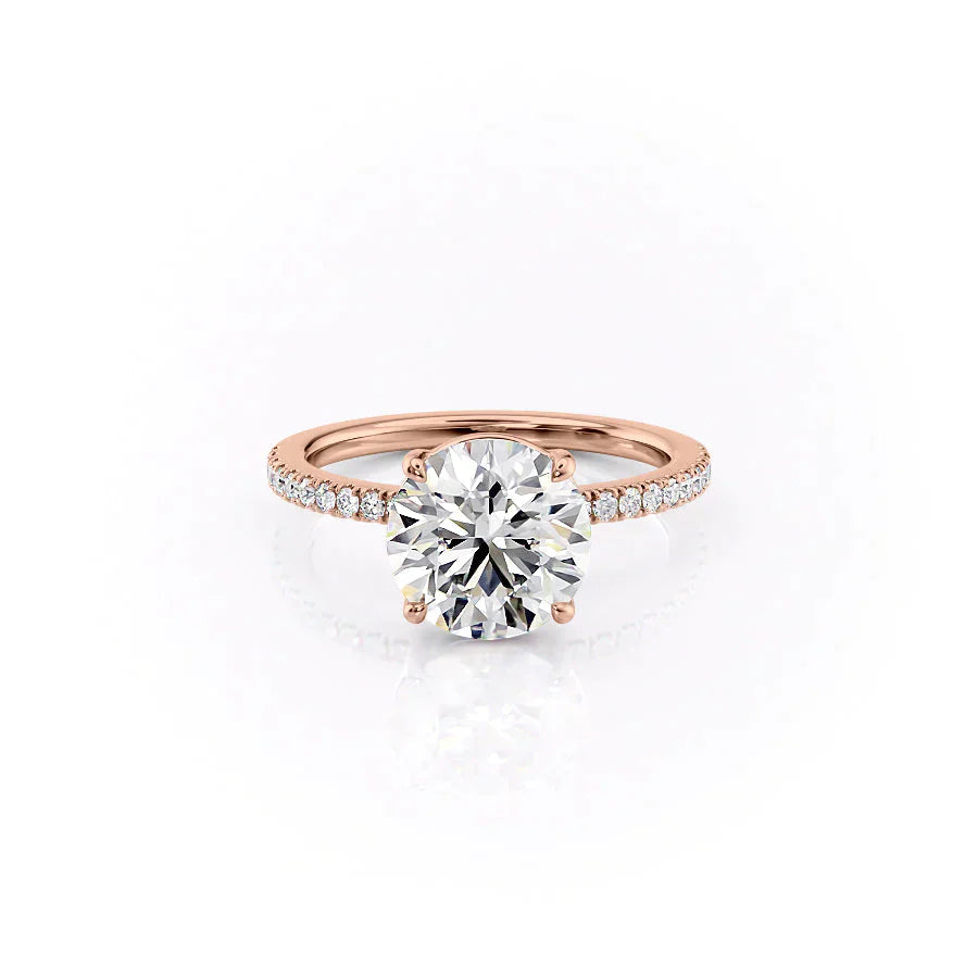 The Pave Eleanor Set With A 3.5 Carat Round Moissanite