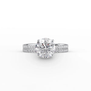 The Pave Eleanor Set With A 3.5 Carat Round Moissanite
