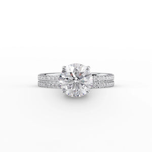 The Pave Eleanor Set With A 2.5 Carat Round Moissanite