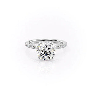 The Pave Eleanor Set With A 3 Carat Round Lab Diamond