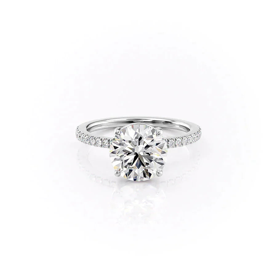 The Pave Eleanor Set With A Round Moissanite