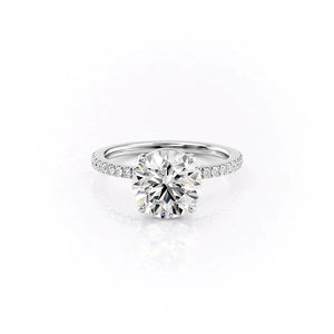 The Pave Eleanor Set With A Round Moissanite