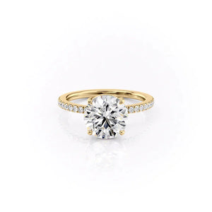 The Pave Eleanor Set With A Round Moissanite