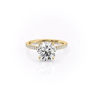 The Pave Eleanor Set With A 3.5 Carat Round Moissanite