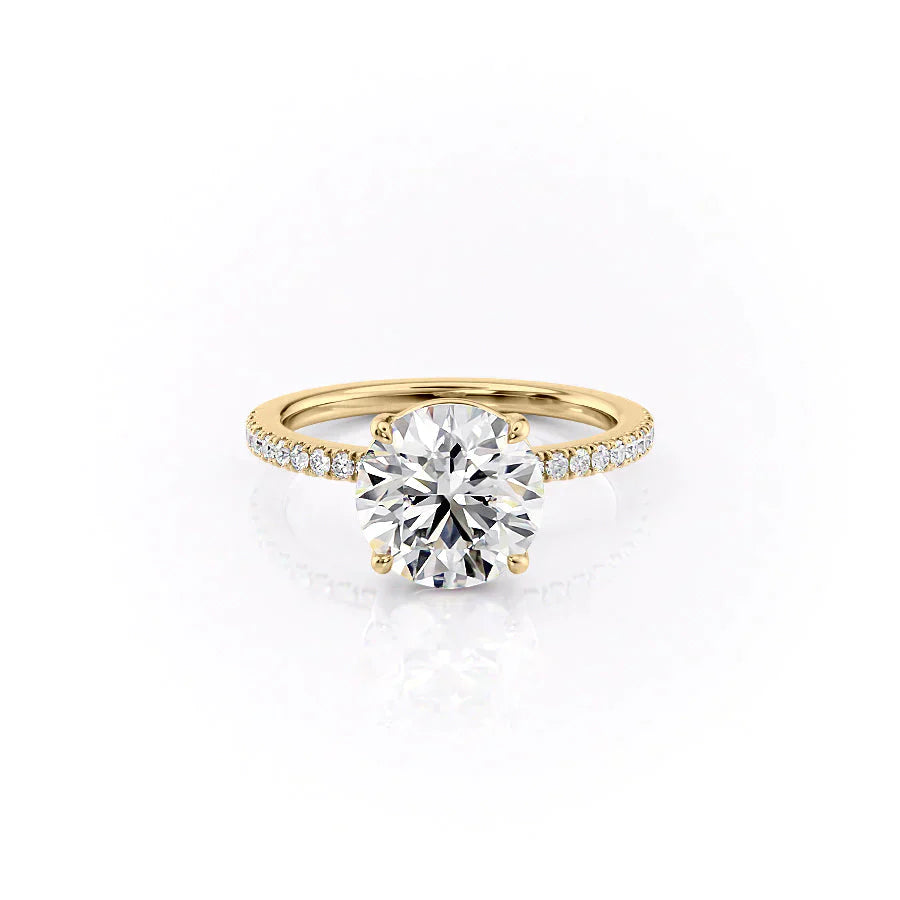 The Pave Eleanor Set With A 2.5 Carat Round Moissanite