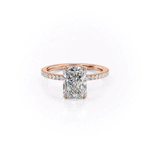 The Pave Eleanor Set With A Radiant Moissanite