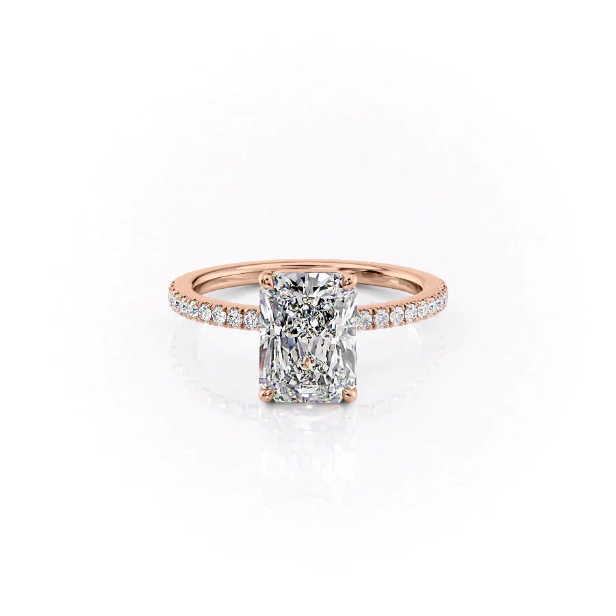 The Pave Eleanor Set With A 2 Carat Radiant Lab Diamond