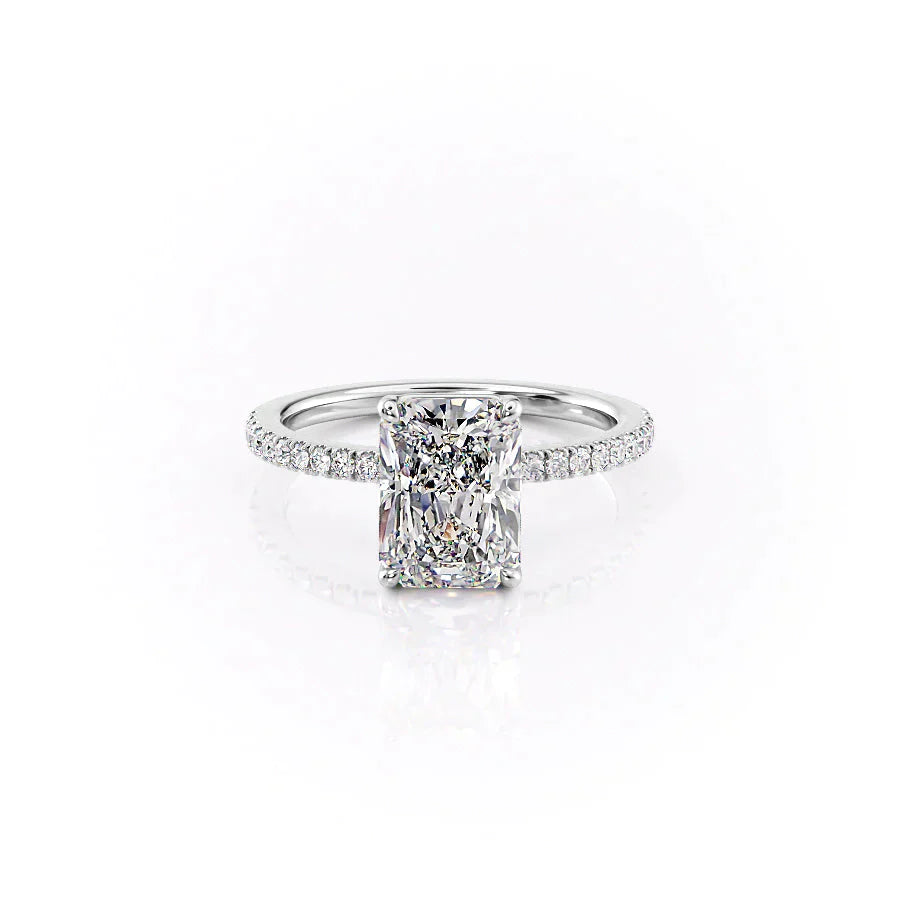 The Pave Eleanor Set With A 2.5 Carat Radiant Lab Diamond