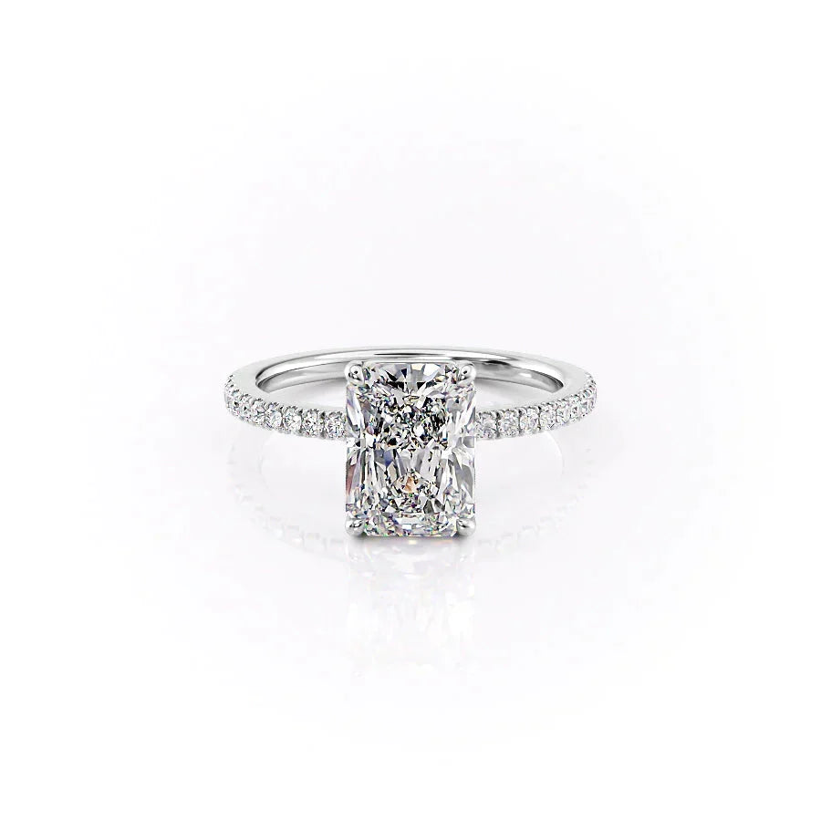 The Pave Eleanor Set With A Radiant Moissanite