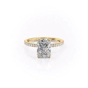 The Pave Eleanor Set With A 2 Carat Radiant Lab Diamond