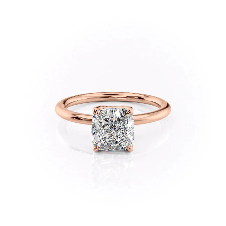 The Alison Set With A 2.5 Carat Cushion Lab Diamond