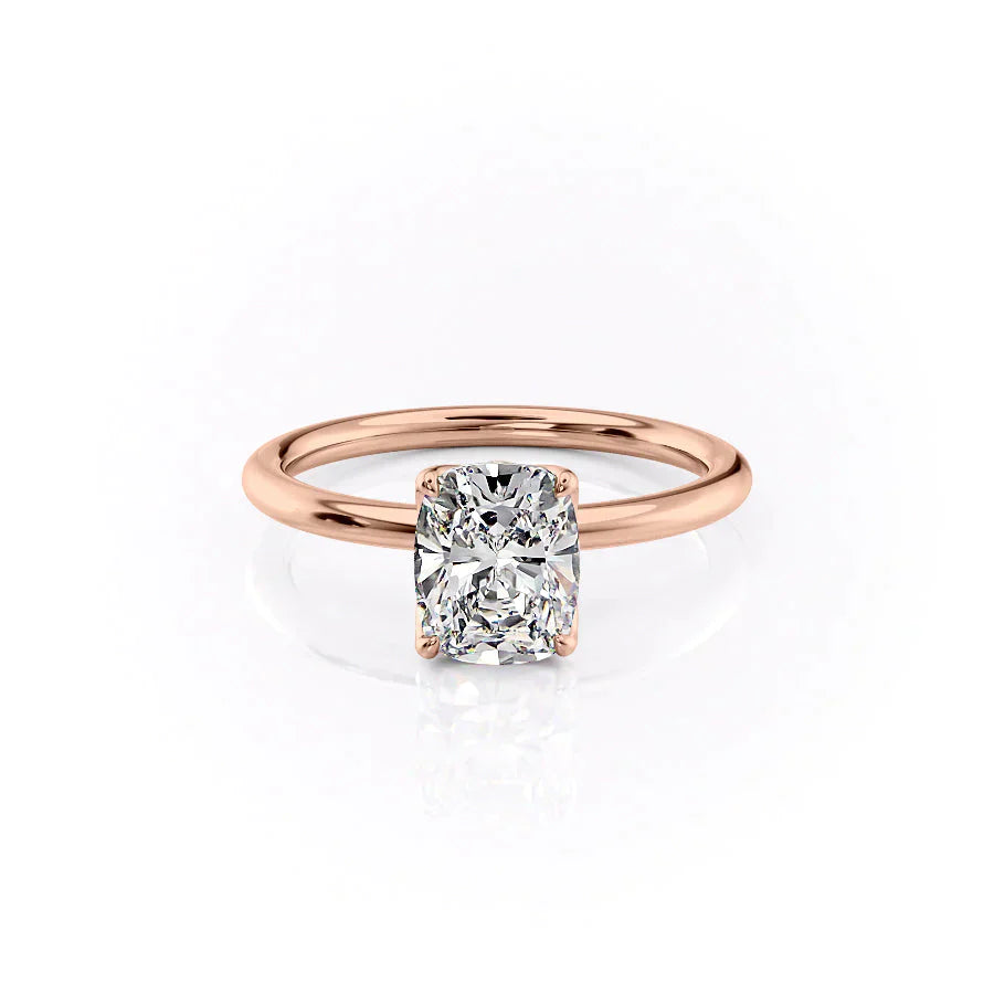 The Alison Set With A 2.5 Carat Elongated Cushion Lab Diamond