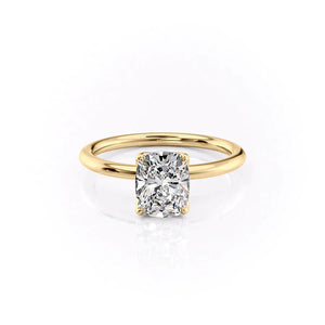 The Alison Set With A 1.5 Carat Elongated Cushion Moissanite