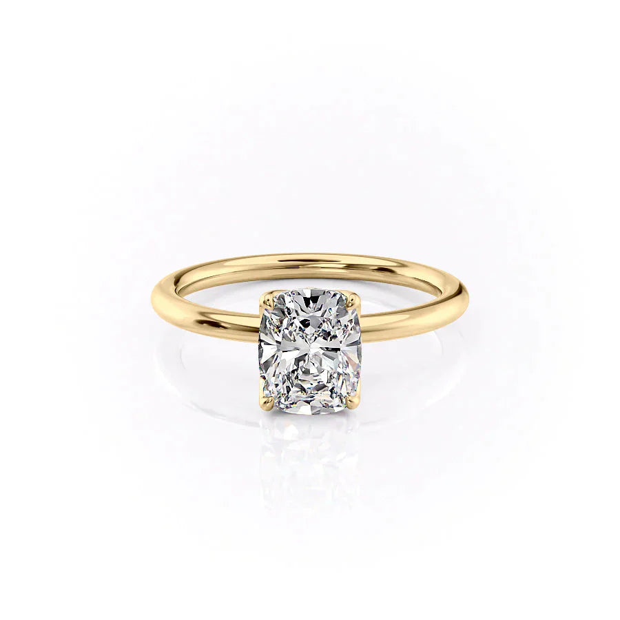 The Alison Set With A 4.5 Carat Elongated Cushion Moissanite