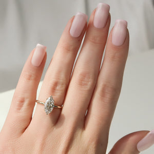 The Alison Set With A 2 Carat Marquise Lab Diamond