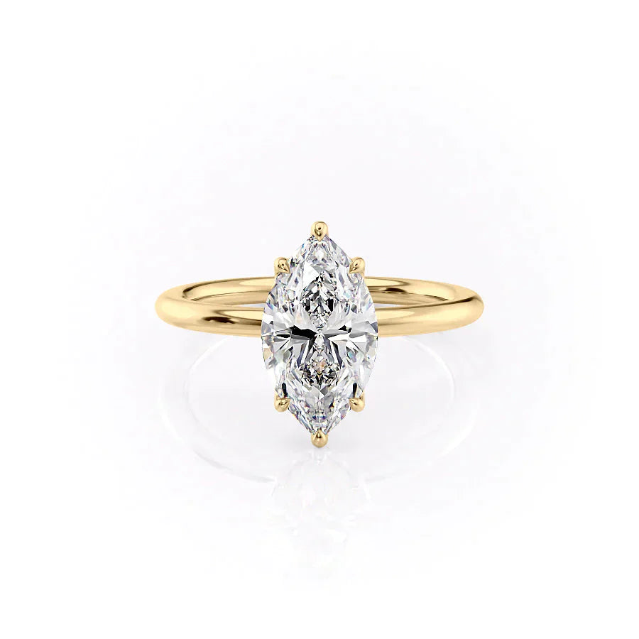 The Alison Set With A 3 Carat Marquise Lab Diamond