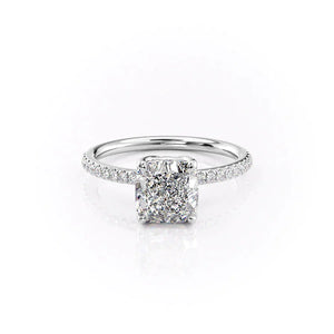 The Pave Alison Set With A 1 Carat Cushion Lab Diamond