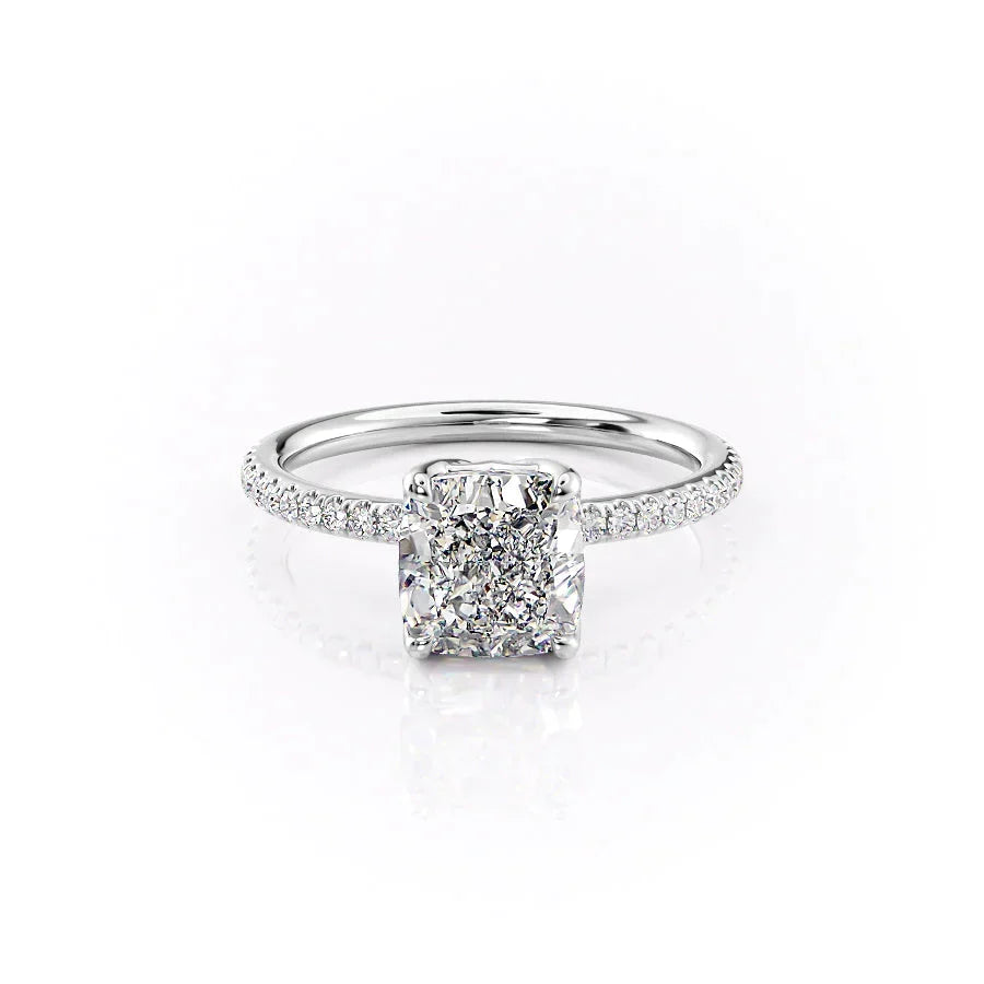 The Pave Alison Set With A Cushion Moissanite
