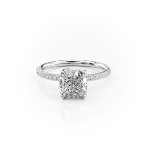 The Pave Alison Set With A Cushion Moissanite