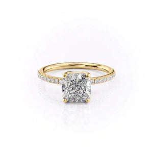 The Pave Alison Set With A 2.5 Carat Cushion Lab Diamond