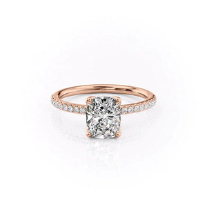 The Pave Alison Set With A Elongated Cushion Moissanite