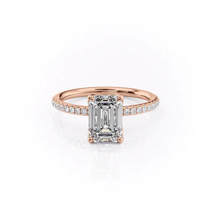 The Pave Alison Set With A 3 Carat Emerald Lab Diamond