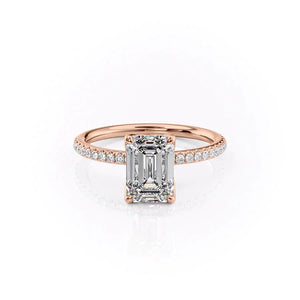 The Pave Alison Set With A Emerald Moissanite
