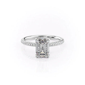 The Pave Alison Set With A Emerald Moissanite