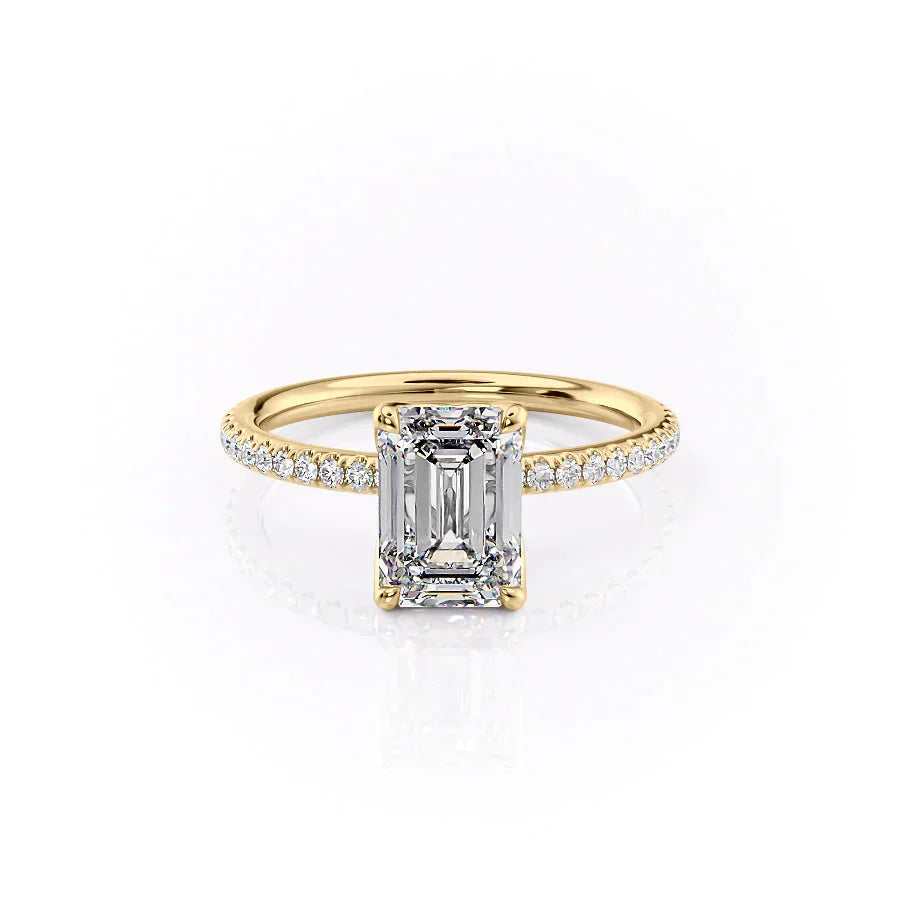 The Pave Alison Set With A 2 Carat Emerald Lab Diamond