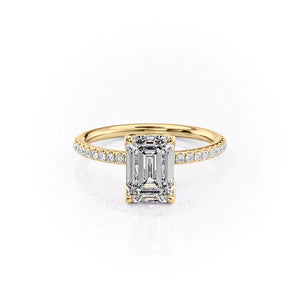The Pave Alison Set With A 1 Carat Emerald Lab Diamond